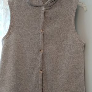 Fleece vest hoodie 4 buttons